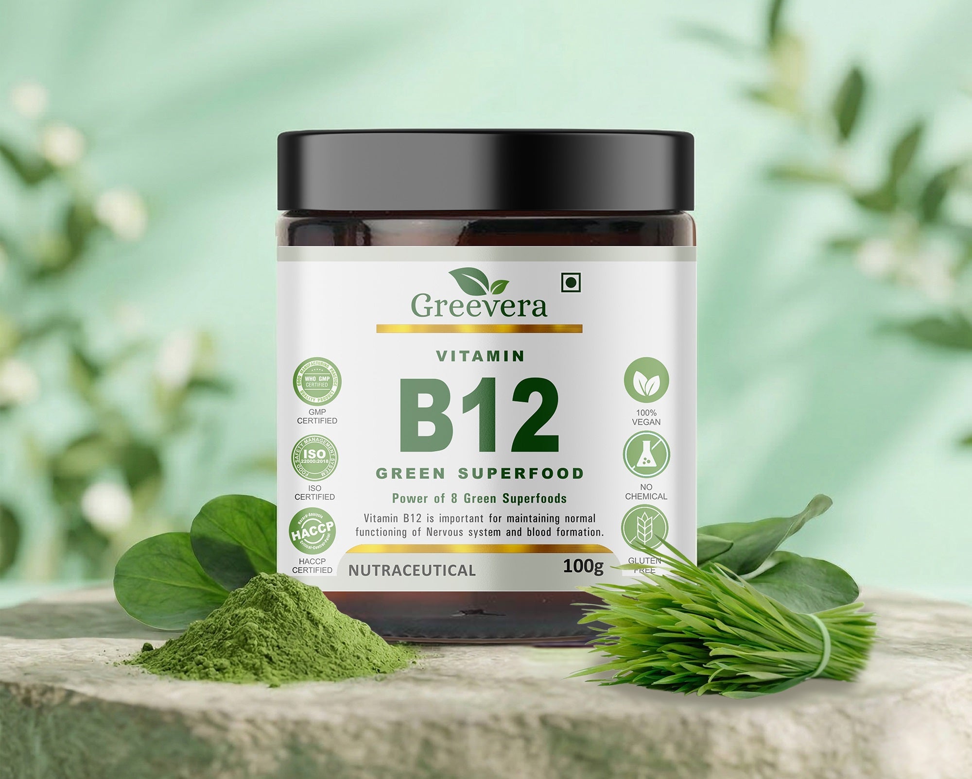 Vitamin B12 - Green Superfood Powder – Natural B12 Support & Daily Energy Superfood
