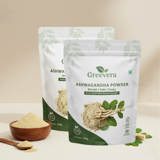 Greevera Ashwagandha Powder | 100% Pure & Natural Stress Relief & Energy Booster