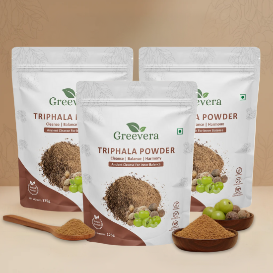 Greevera Triphala Powder | 100% Pure Ayurvedic Herbal Blend for Detox & Digestion