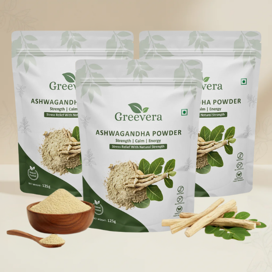 Greevera Ashwagandha Powder | 100% Pure & Natural Stress Relief & Energy Booster