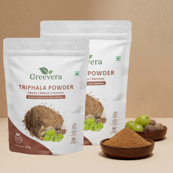 Greevera Triphala Powder | 100% Pure Ayurvedic Herbal Blend for Detox & Digestion