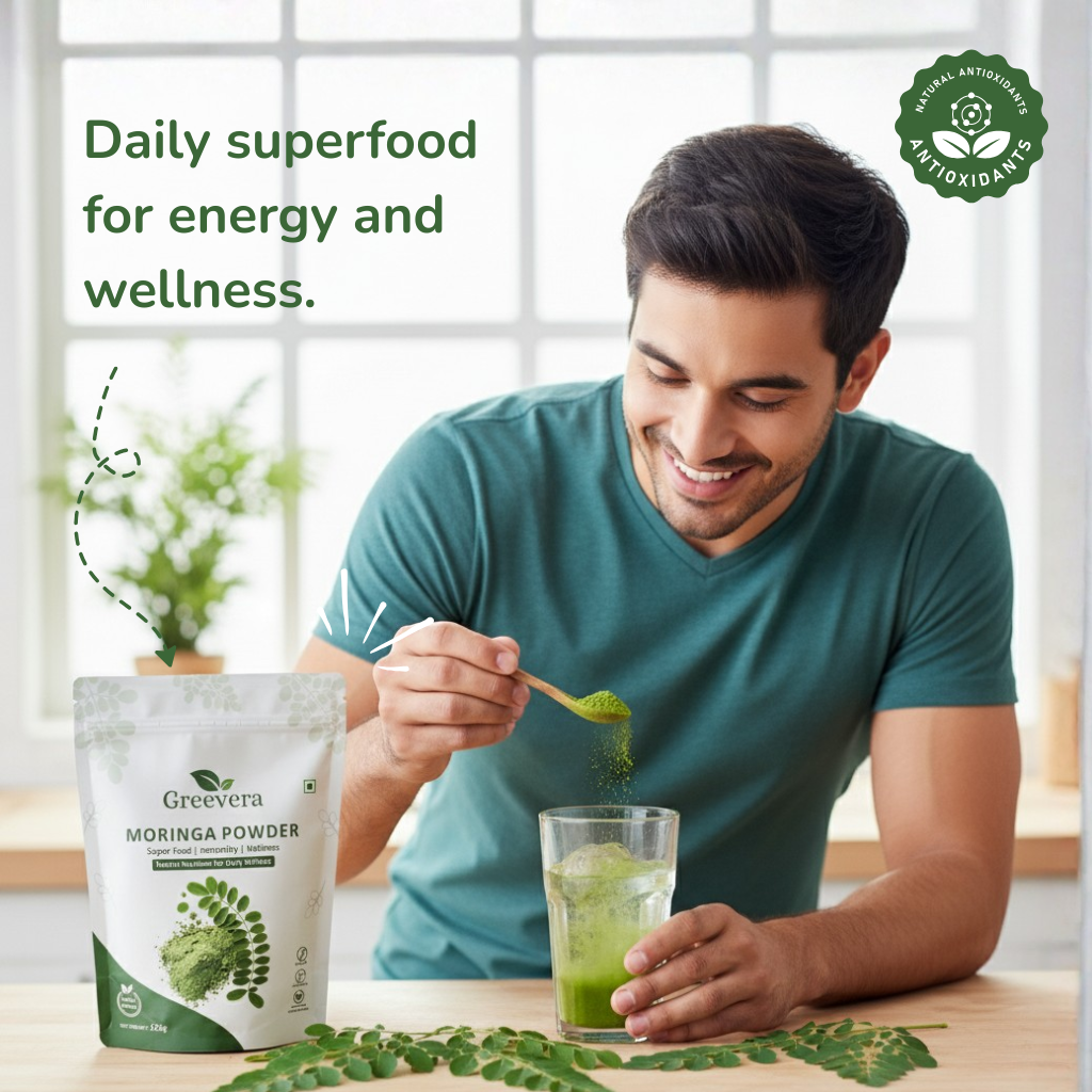 Greevera Moringa Powder | 100% Pure & Natural Superfood for Energy, Immunity & Wellness