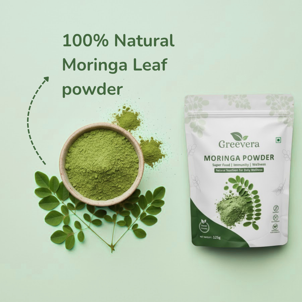 Greevera Moringa Powder | 100% Pure & Natural Superfood for Energy, Immunity & Wellness