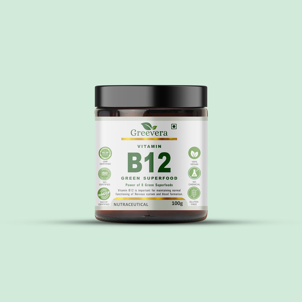 Greevera Vitamin B12 Green Superfood Powder – Natural B12 Support & Daily Energy Superfood
