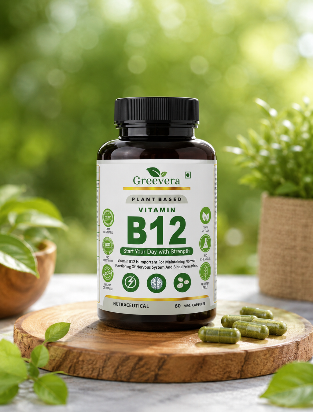 Greevera Vitamin B12 Green Superfood Powder – Natural B12 Support & Daily Energy Superfood