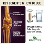 Greevera Plant-Based Calcium + Vitamin D3 Capsules | Bone, Teeth & Muscle Support | High Absorption Formula