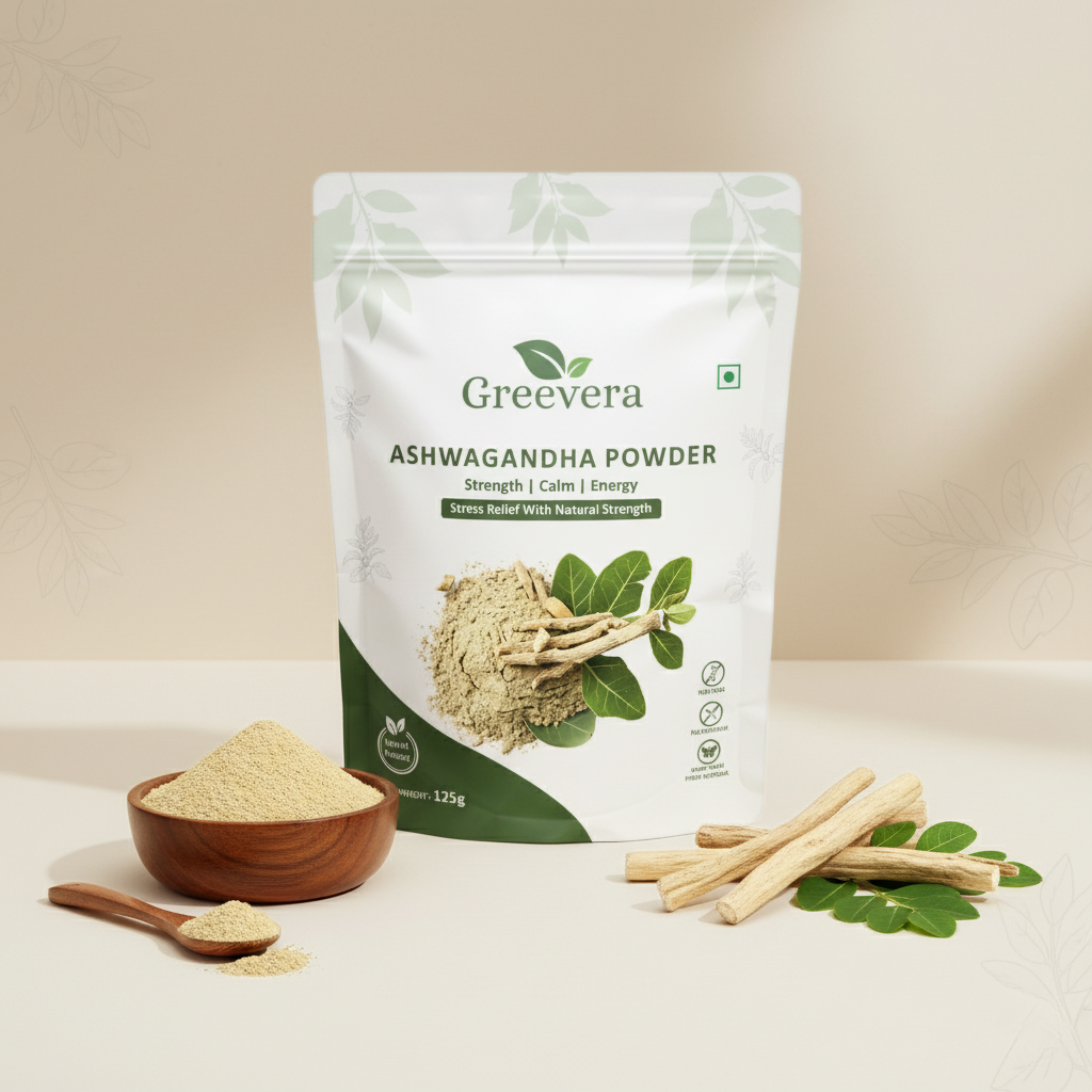 Greevera Ashwagandha Powder | 100% Pure & Natural Stress Relief & Energy Booster