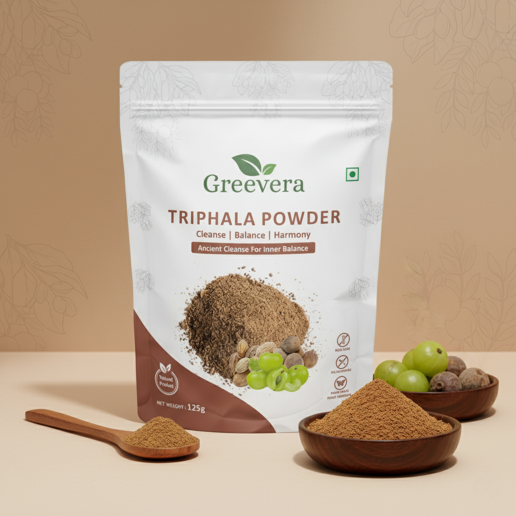 Greevera Triphala Powder | 100% Pure Ayurvedic Herbal Blend for Detox & Digestion